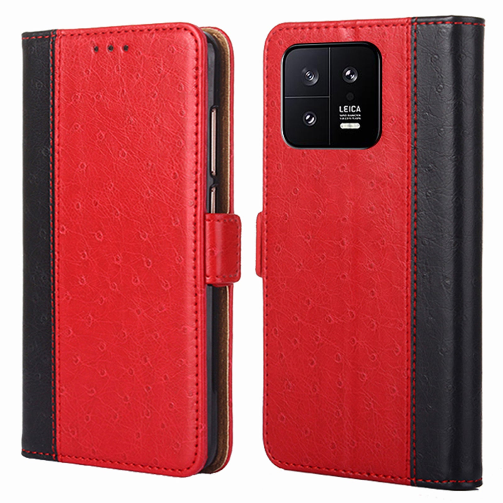 For Xiaomi 13 5G Ostrich Texture Magnetic Closure Anti-fall Phone Case Wallet Stand PU Leather Flip Folio Cell Phone Cover For Xiaomi 13 5G Ostrich Texture Magnetic Closure Anti-fall Phone Case Wallet Stand PU Leather Flip Folio Cell Phone Cover